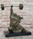 Milo Weightlifter Abstract Contemporary Art Bronze Sculpture