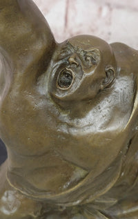 Milo Weightlifter Abstract Contemporary Art Bronze Sculpture