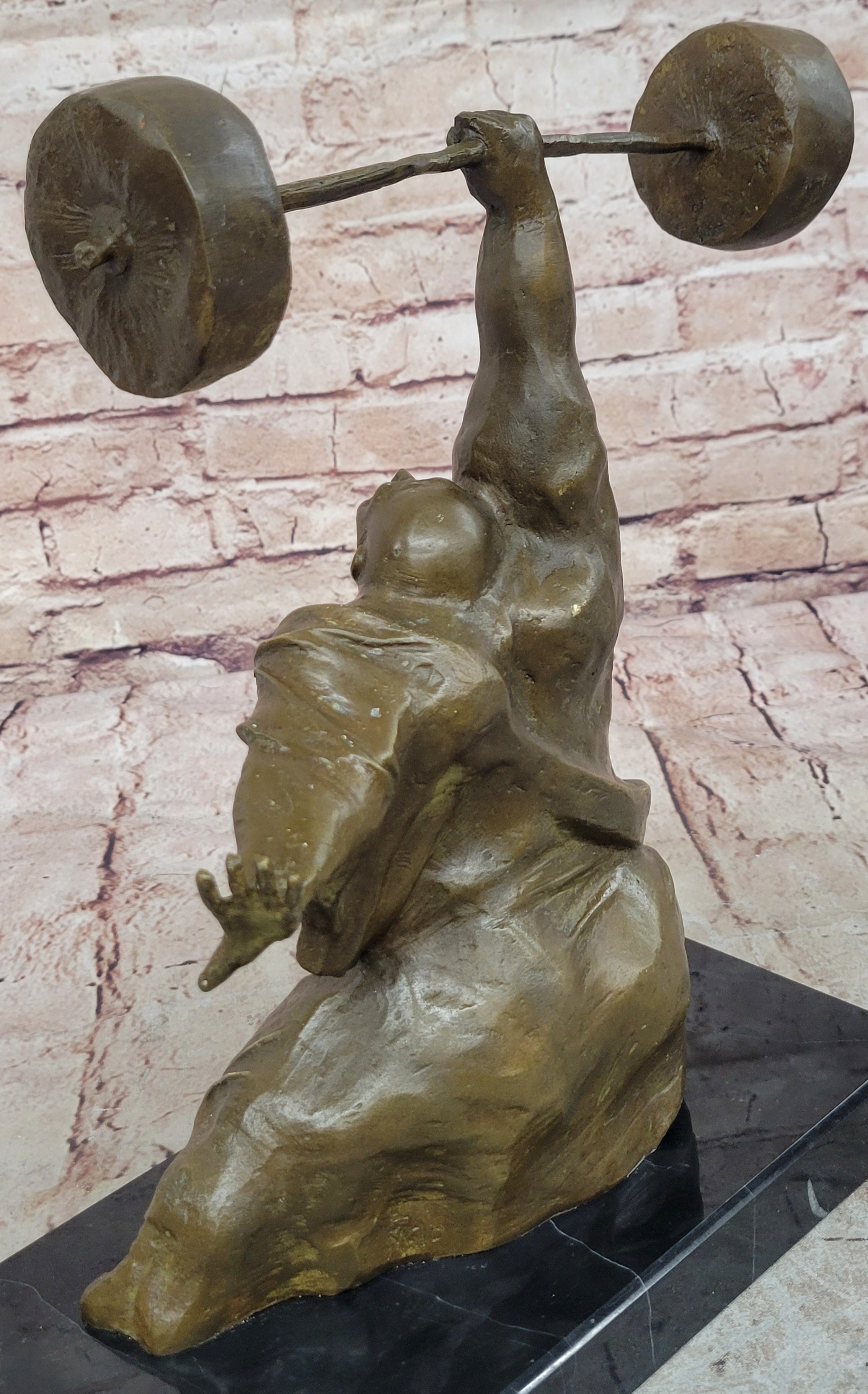 Milo Weightlifter Abstract Contemporary Art Bronze Sculpture