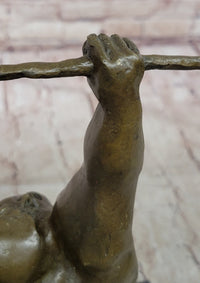 Milo Weightlifter Abstract Contemporary Art Bronze Sculpture
