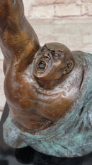 Abstract Weightlifter Bronze Sculpture by Milo