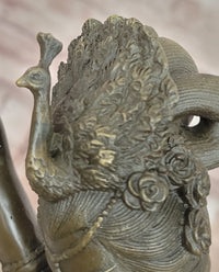 Modern Dance Sculpture Graceful Pretty Eastern Woman Bronze Sculpture Signed