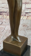 Modern Art Abstract Bronze Metal Human Figure Hands Up Signed