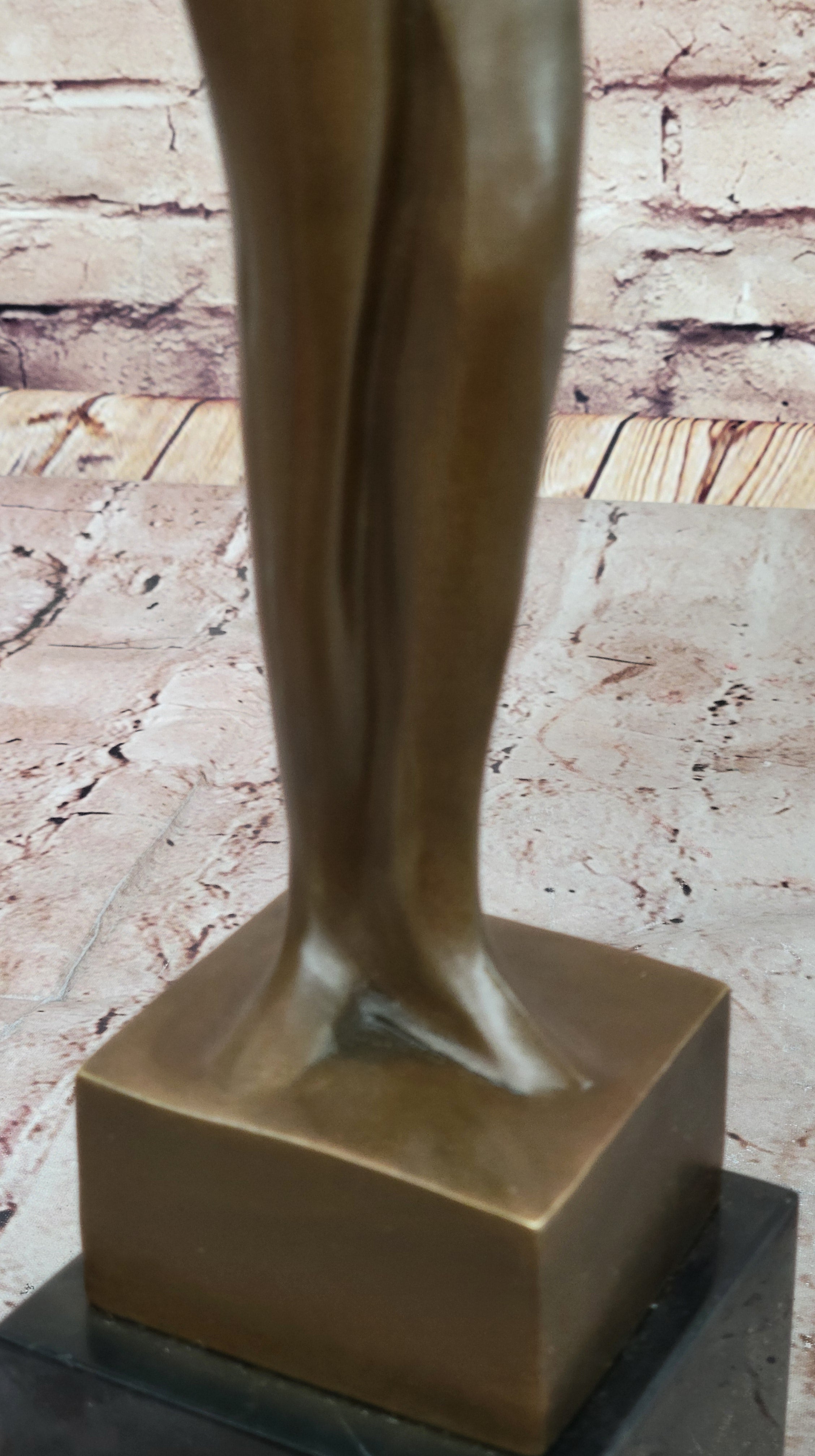 Modern Art Abstract Bronze Metal Human Figure Hands Up Signed