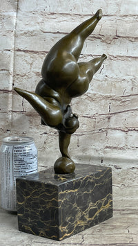 Bronze Abstract Gymnast Balancing Sculpture by Milo