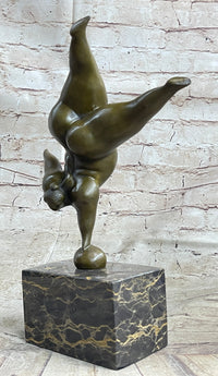 Bronze Abstract Gymnast Balancing Sculpture by Milo