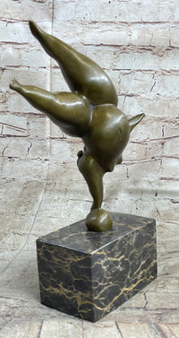 Bronze Abstract Gymnast Balancing Sculpture by Milo