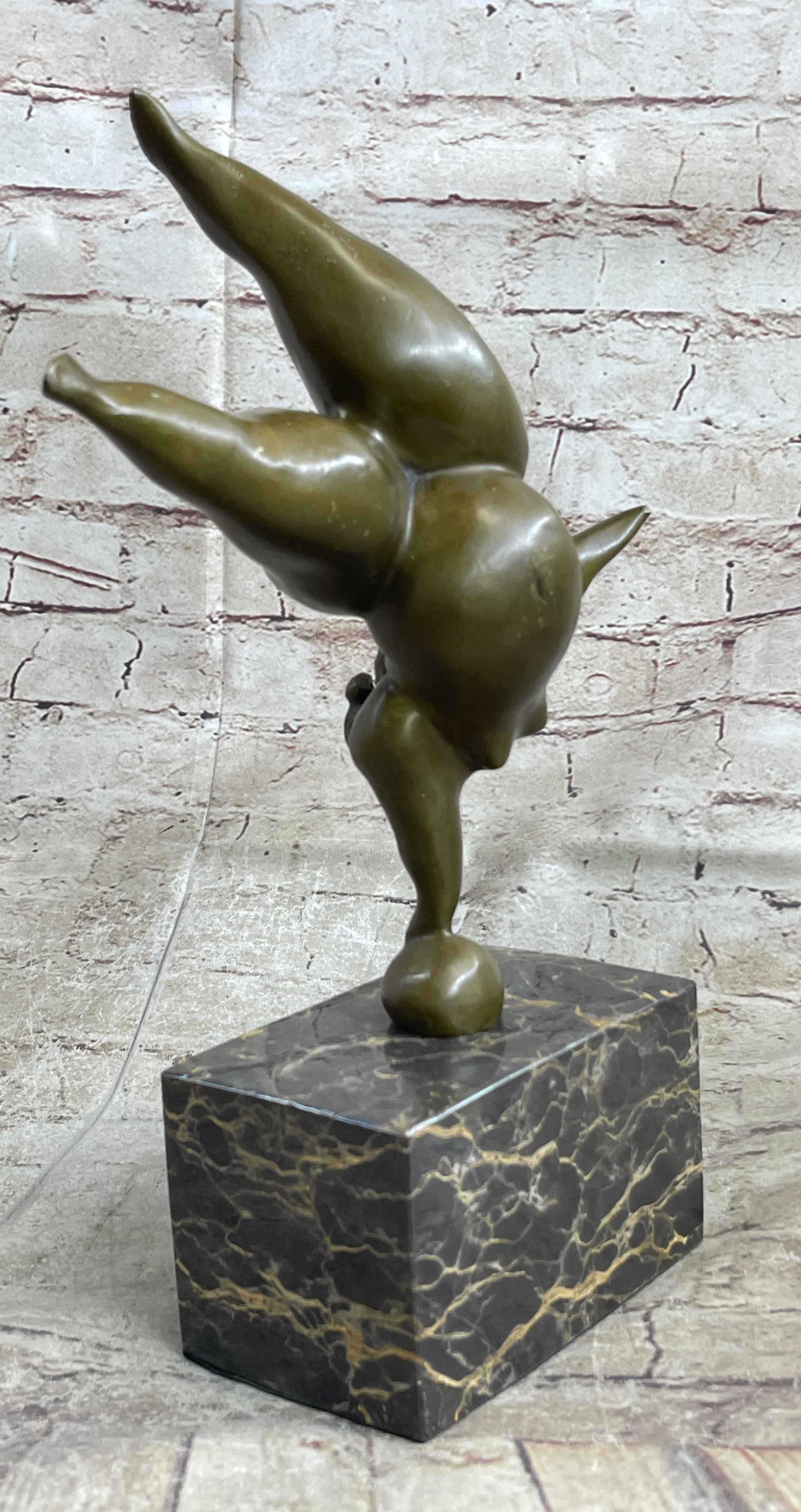 Bronze Abstract Gymnast Balancing Sculpture by Milo