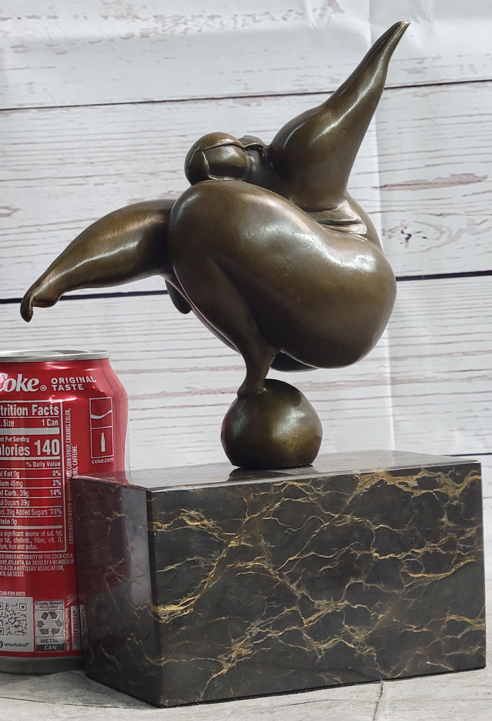 Abstract Curvy BBW Woman Balancing on Ball Bronze 11" x 7"
