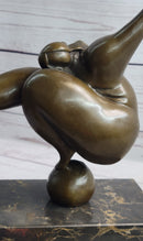 Abstract Curvy BBW Woman Balancing on Ball Bronze 11" x 7"