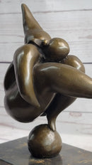 Abstract Curvy BBW Woman Balancing on Ball Bronze 11" x 7"