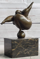 Abstract Curvy BBW Woman Balancing on Ball Bronze 11" x 7"