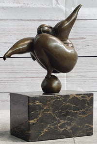 Abstract Curvy BBW Woman Balancing on Ball Bronze 11" x 7"