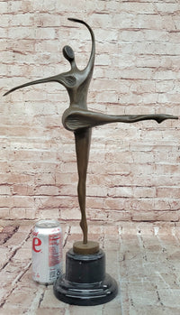 Signed Milo Dancing Abstract Sculpture Modern Art Dancer Bronze Figurine