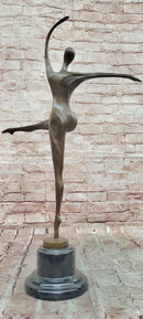Signed Milo Dancing Abstract Sculpture Modern Art Dancer Bronze Figurine