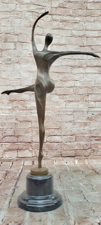 Signed Milo Dancing Abstract Sculpture Modern Art Dancer Bronze Figurine