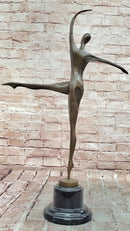 Signed Milo Dancing Abstract Sculpture Modern Art Dancer Bronze Figurine