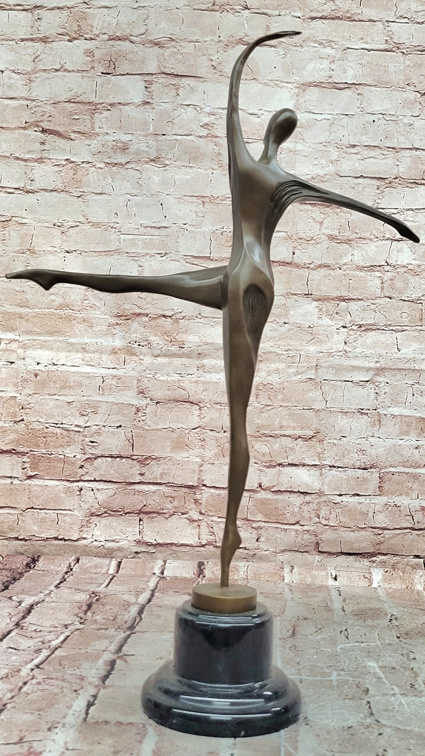 Signed Milo Dancing Abstract Sculpture Modern Art Dancer Bronze Figurine