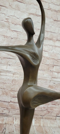 Signed Milo Dancing Abstract Sculpture Modern Art Dancer Bronze Figurine