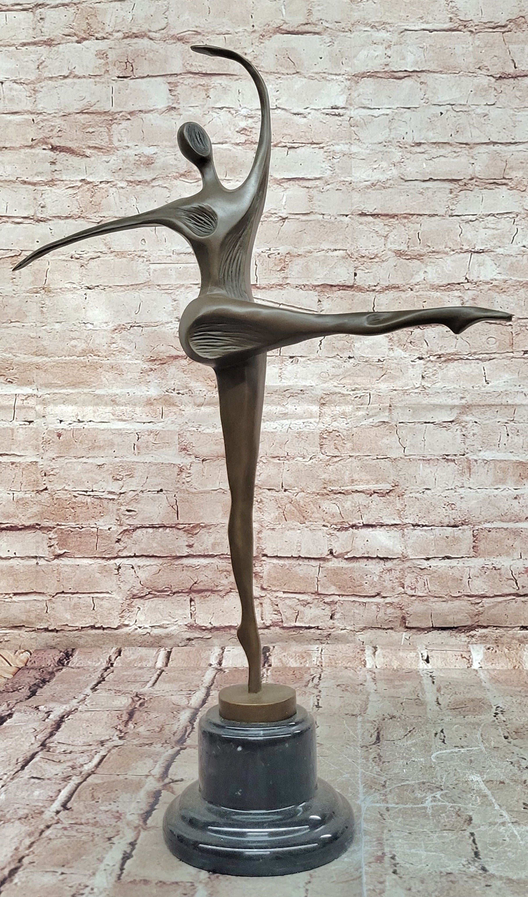 Signed Milo Dancing Abstract Sculpture Modern Art Dancer Bronze Figurine