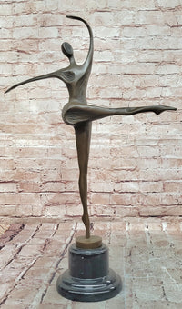 Signed Milo Dancing Abstract Sculpture Modern Art Dancer Bronze Figurine