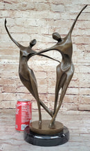 Dancing Couple Pair Romantic Abstract Modern Art Bronze Sculpture by Milo