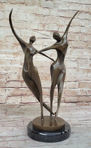Dancing Couple Pair Romantic Abstract Modern Art Bronze Sculpture by Milo