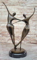 Dancing Couple Pair Romantic Abstract Modern Art Bronze Sculpture by Milo