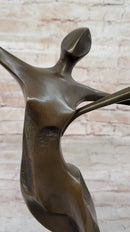 Dancing Couple Pair Romantic Abstract Modern Art Bronze Sculpture by Milo