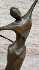 Dancing Couple Pair Romantic Abstract Modern Art Bronze Sculpture by Milo