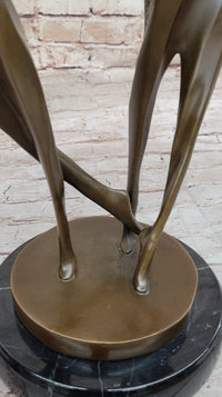Dancing Couple Pair Romantic Abstract Modern Art Bronze Sculpture by Milo