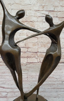 Dancing Couple Pair Romantic Abstract Modern Art Bronze Sculpture by Milo