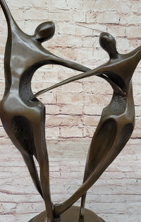 Dancing Couple Pair Romantic Abstract Modern Art Bronze Sculpture by Milo