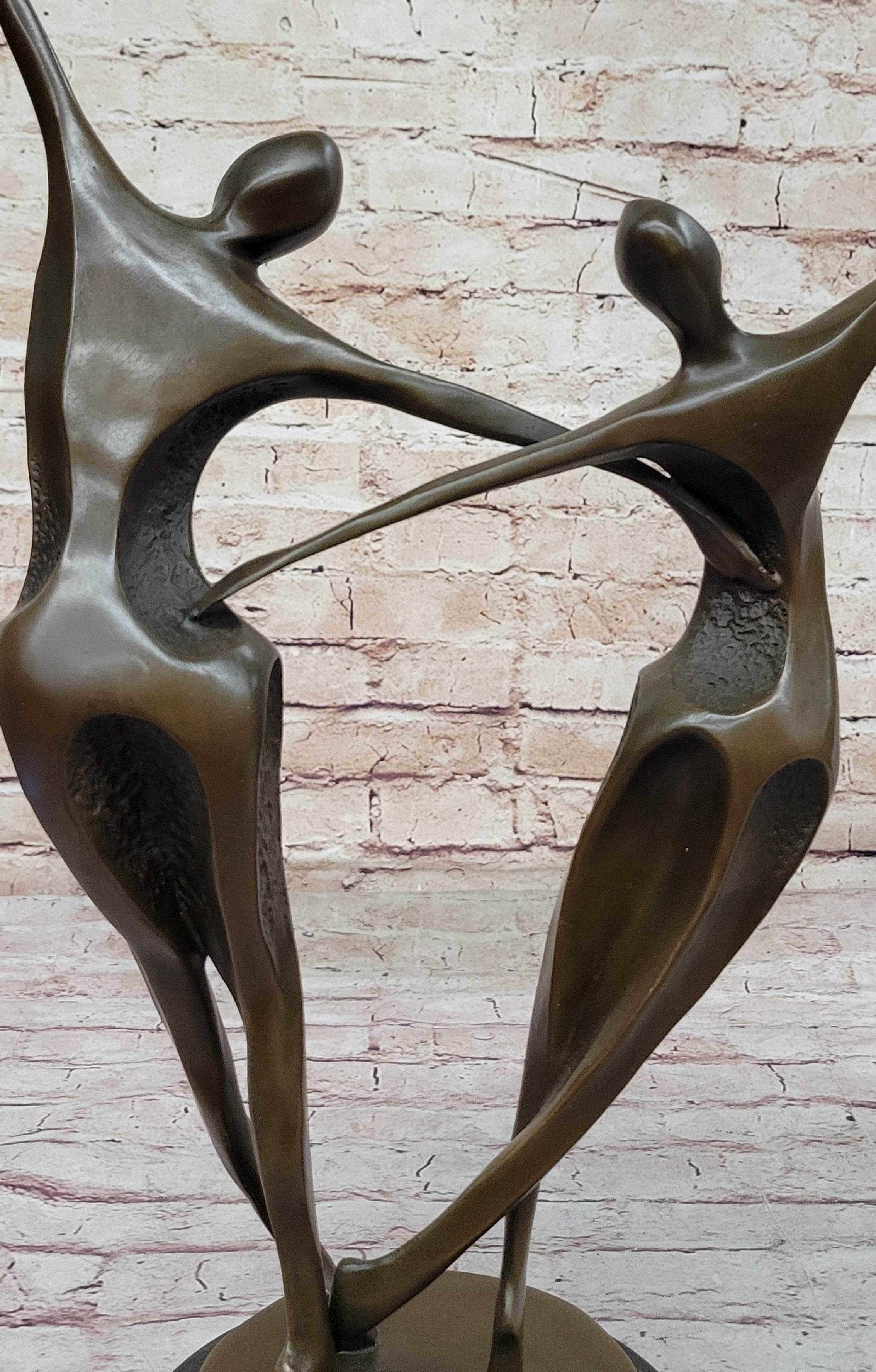 Dancing Couple Pair Romantic Abstract Modern Art Bronze Sculpture by Milo