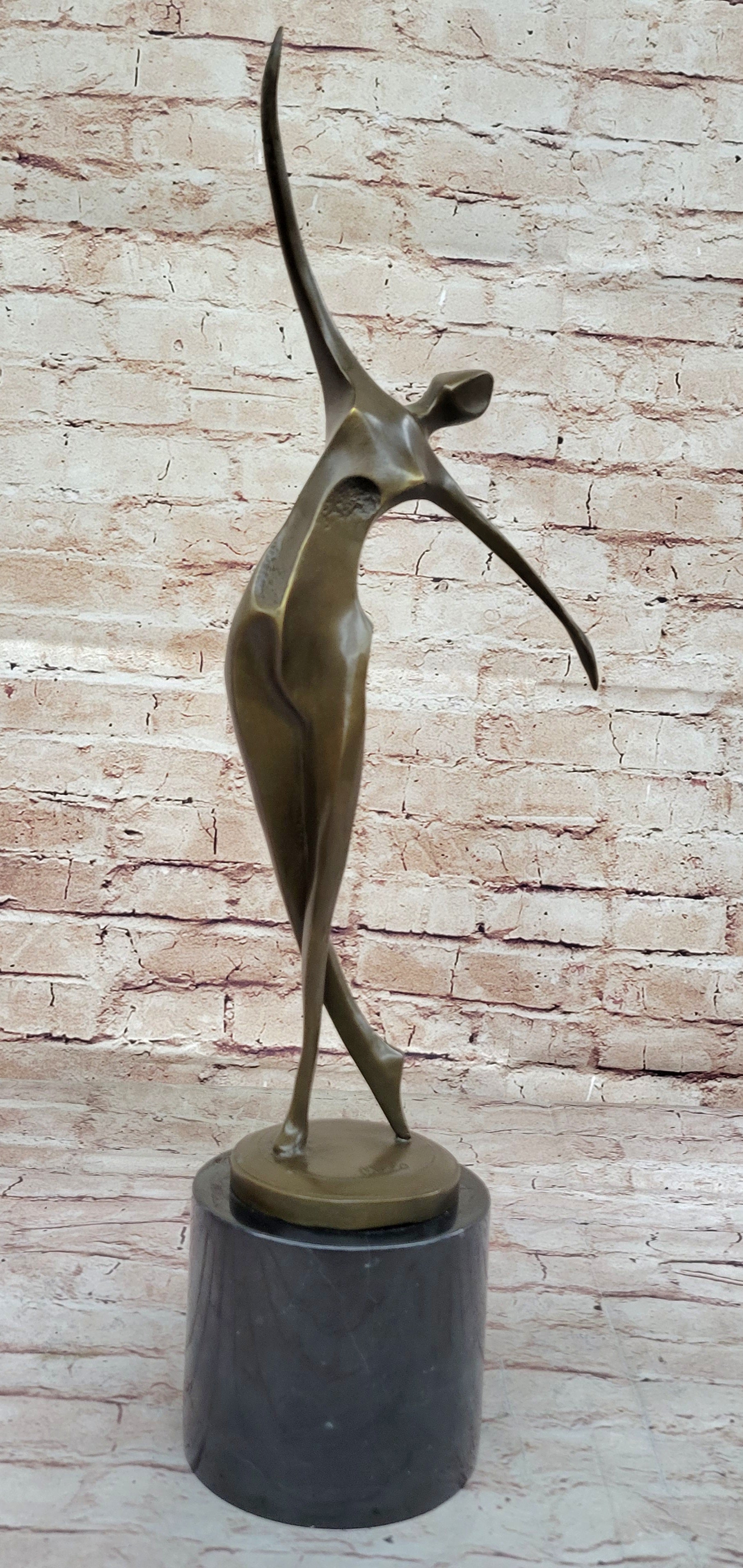 Abstract Modern Art Mid Century Dancer Bronze Sculpture by Milo