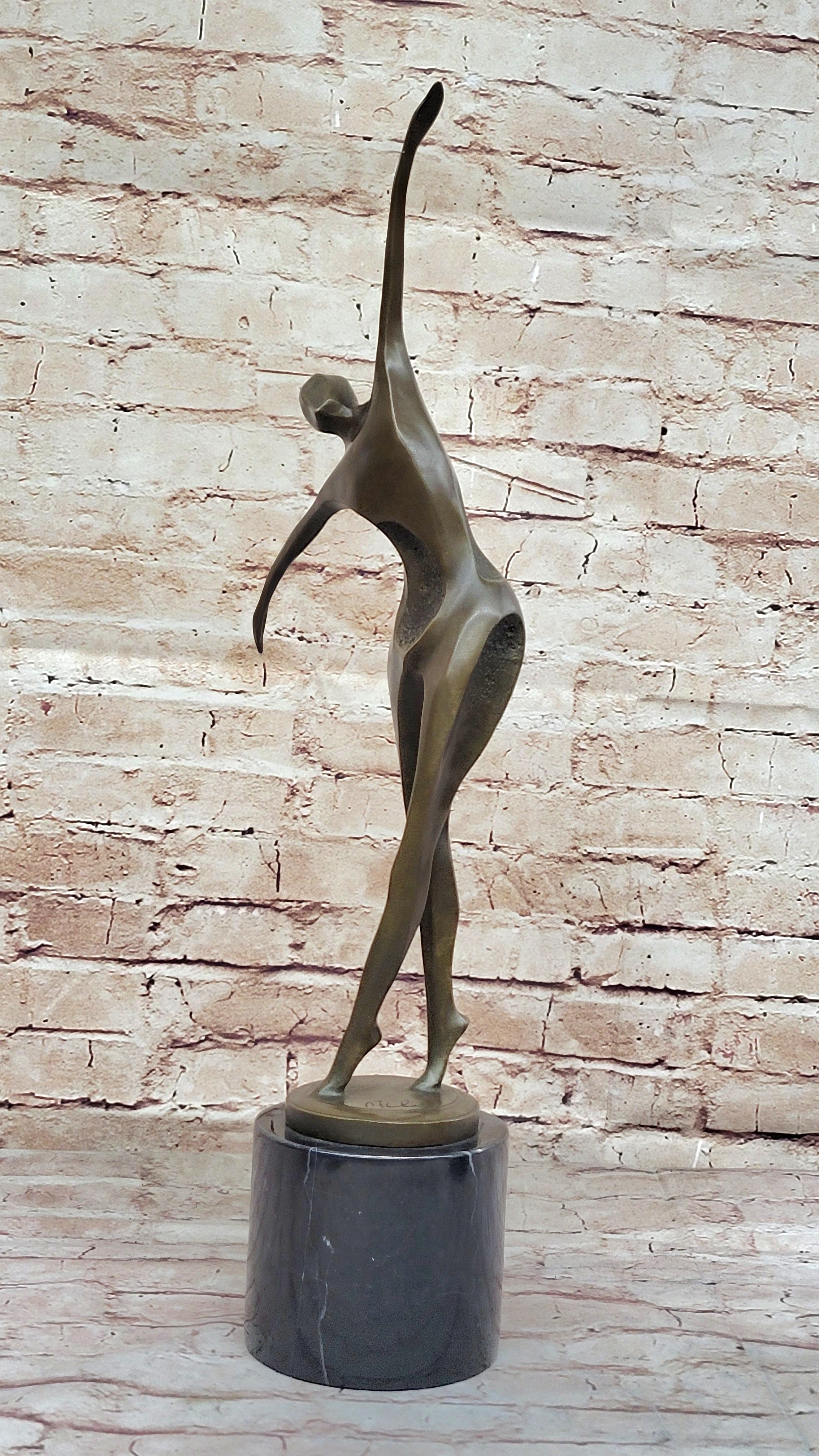 Midcentury Modern Abstract Human Dancer Bronze Sculpture