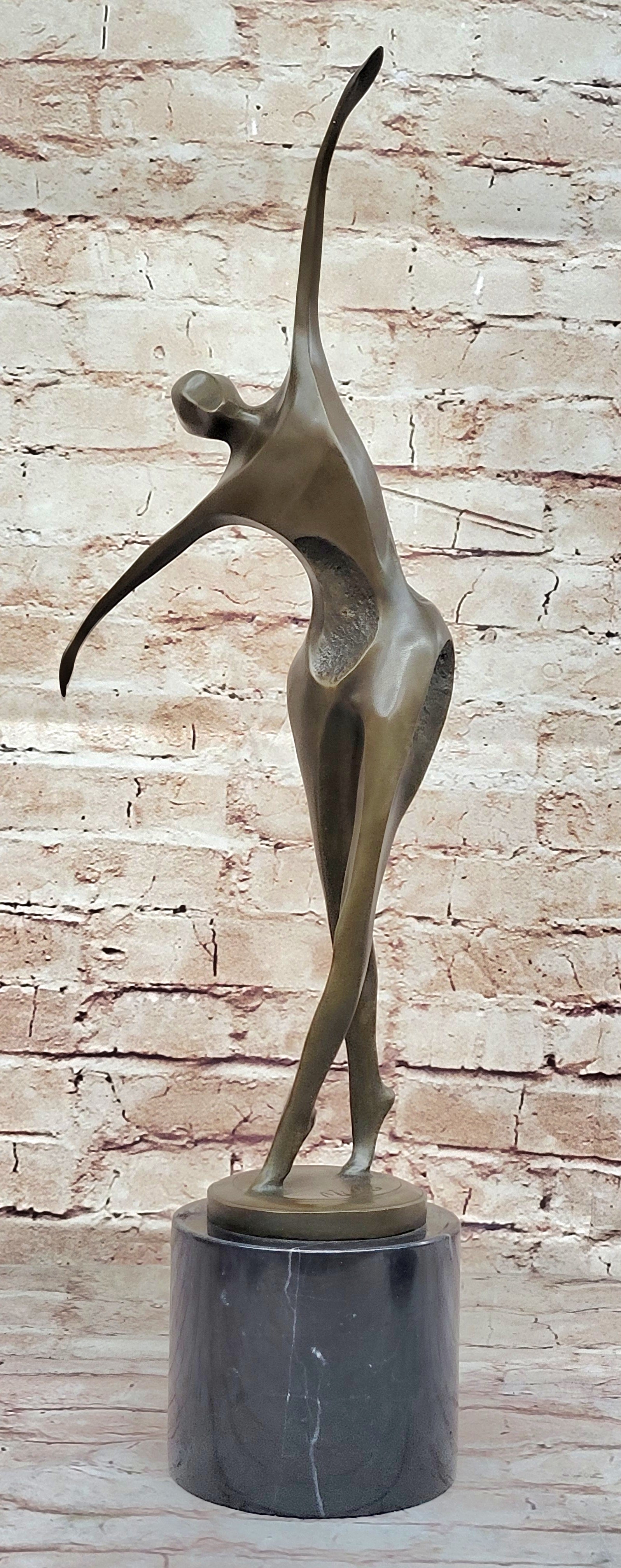 Midcentury Modern Abstract Human Dancer Bronze Sculpture