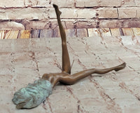 Surreal Reclining Nude Bronze Sculpture – Whimsical Art for Contemporary Décor