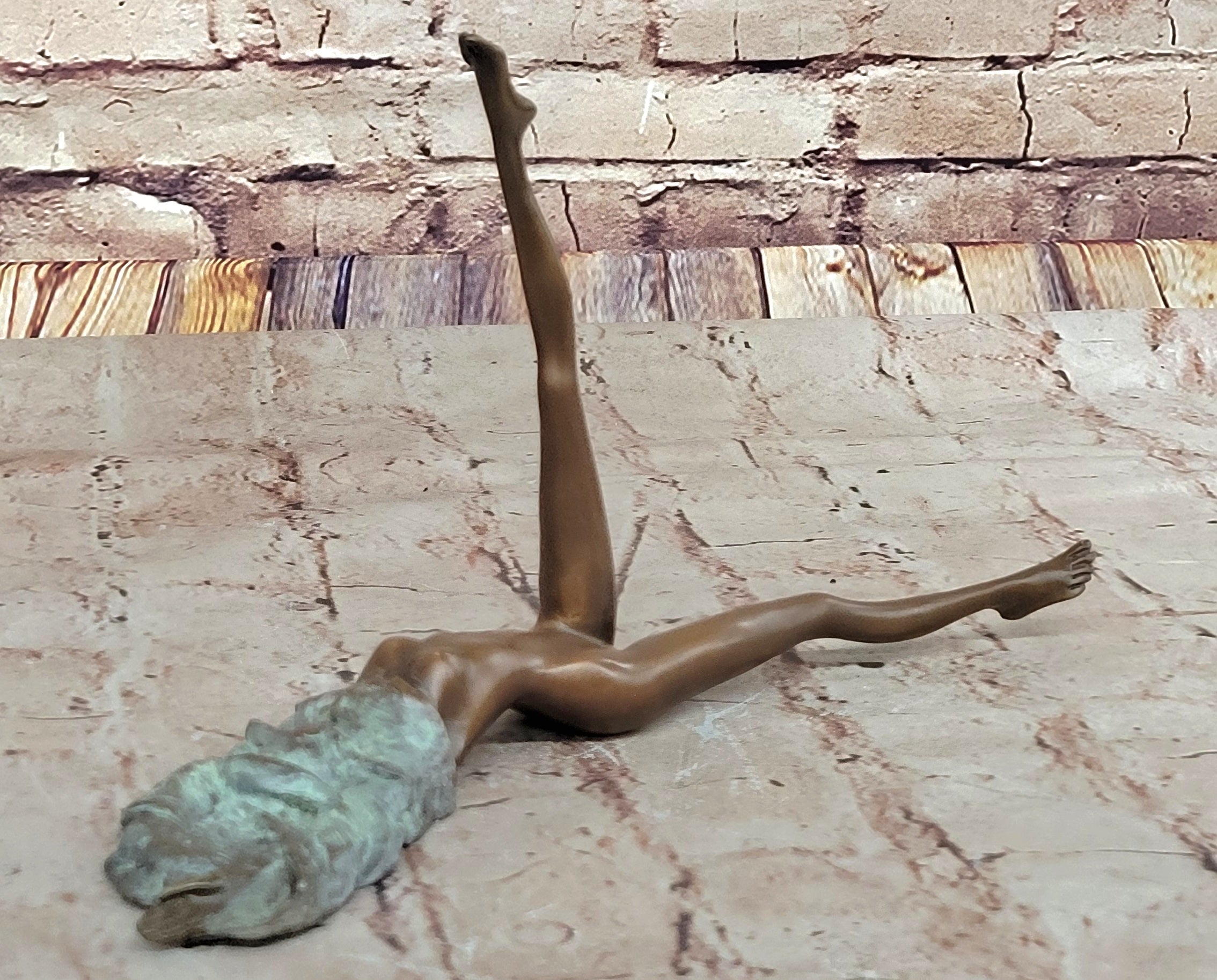 Surreal Reclining Nude Bronze Sculpture – Whimsical Art for Contemporary Décor