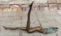 Surreal Reclining Nude Bronze Sculpture – Whimsical Art for Contemporary Décor