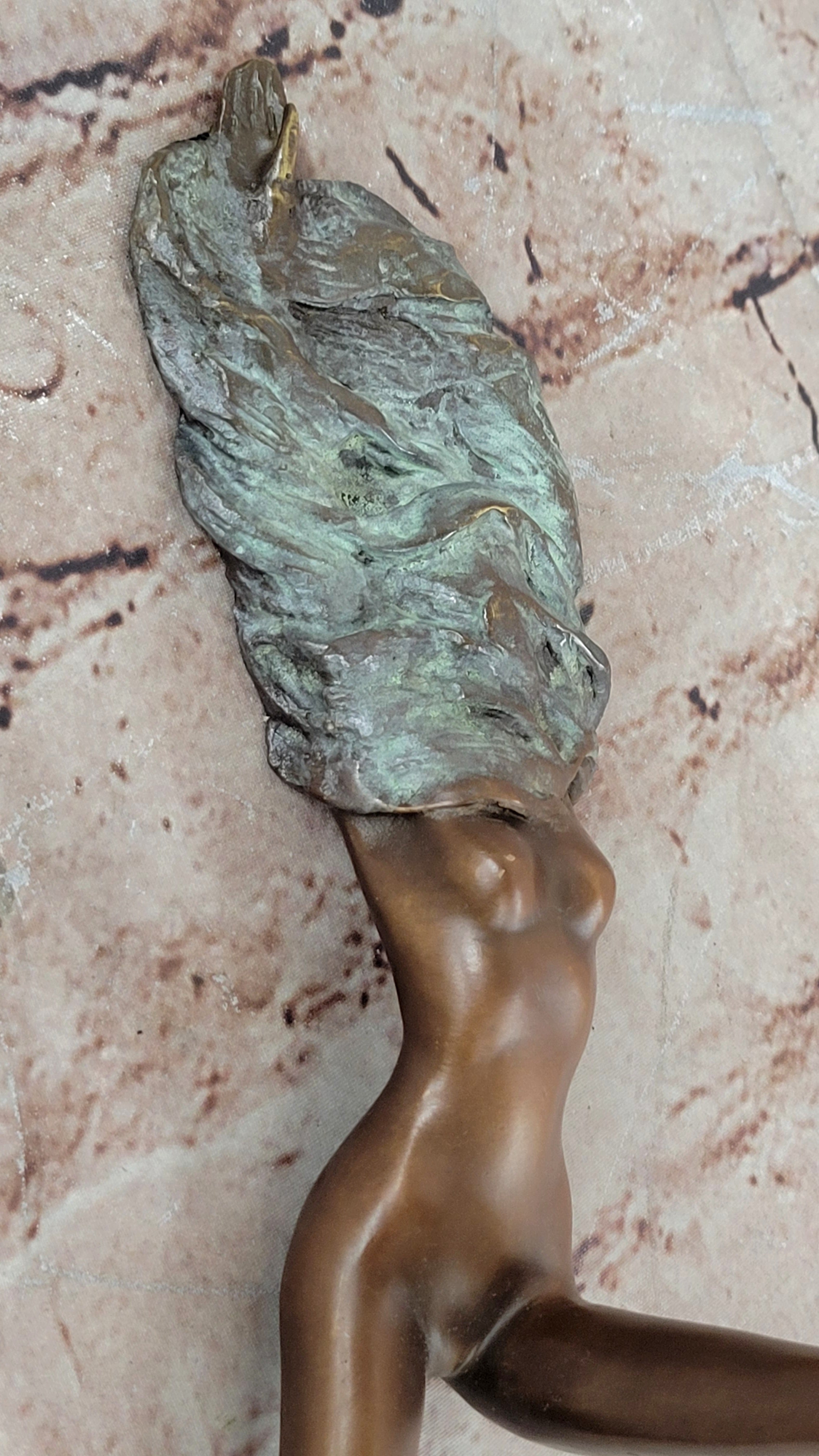 Surreal Reclining Nude Bronze Sculpture – Whimsical Art for Contemporary Décor