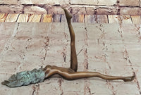 Surreal Reclining Nude Bronze Sculpture – Whimsical Art for Contemporary Décor