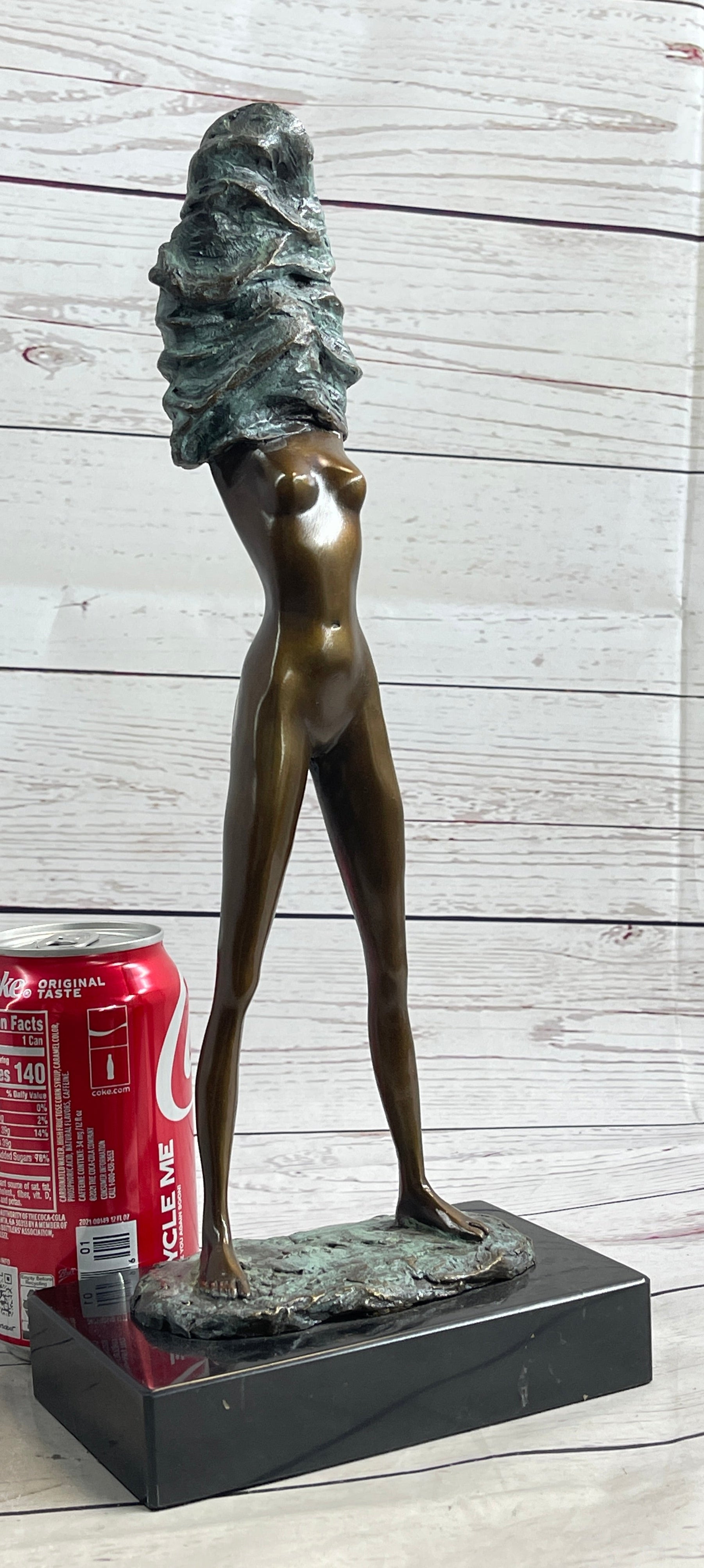 Nude Girl Woman Removing Shirt Modern Art Bronze Sculpture Statue Erotic Female FIgure