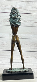 Nude Girl Woman Removing Shirt Modern Art Bronze Sculpture Statue Erotic Female FIgure