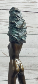 Nude Girl Woman Removing Shirt Modern Art Bronze Sculpture Statue Erotic Female FIgure