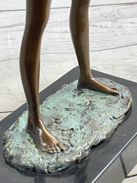 Nude Girl Woman Removing Shirt Modern Art Bronze Sculpture Statue Erotic Female FIgure