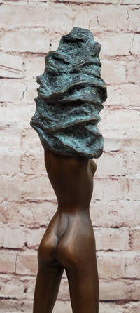 Art Decor Sculpture Modern Abstract 100% Solid Woman Bronze Statue