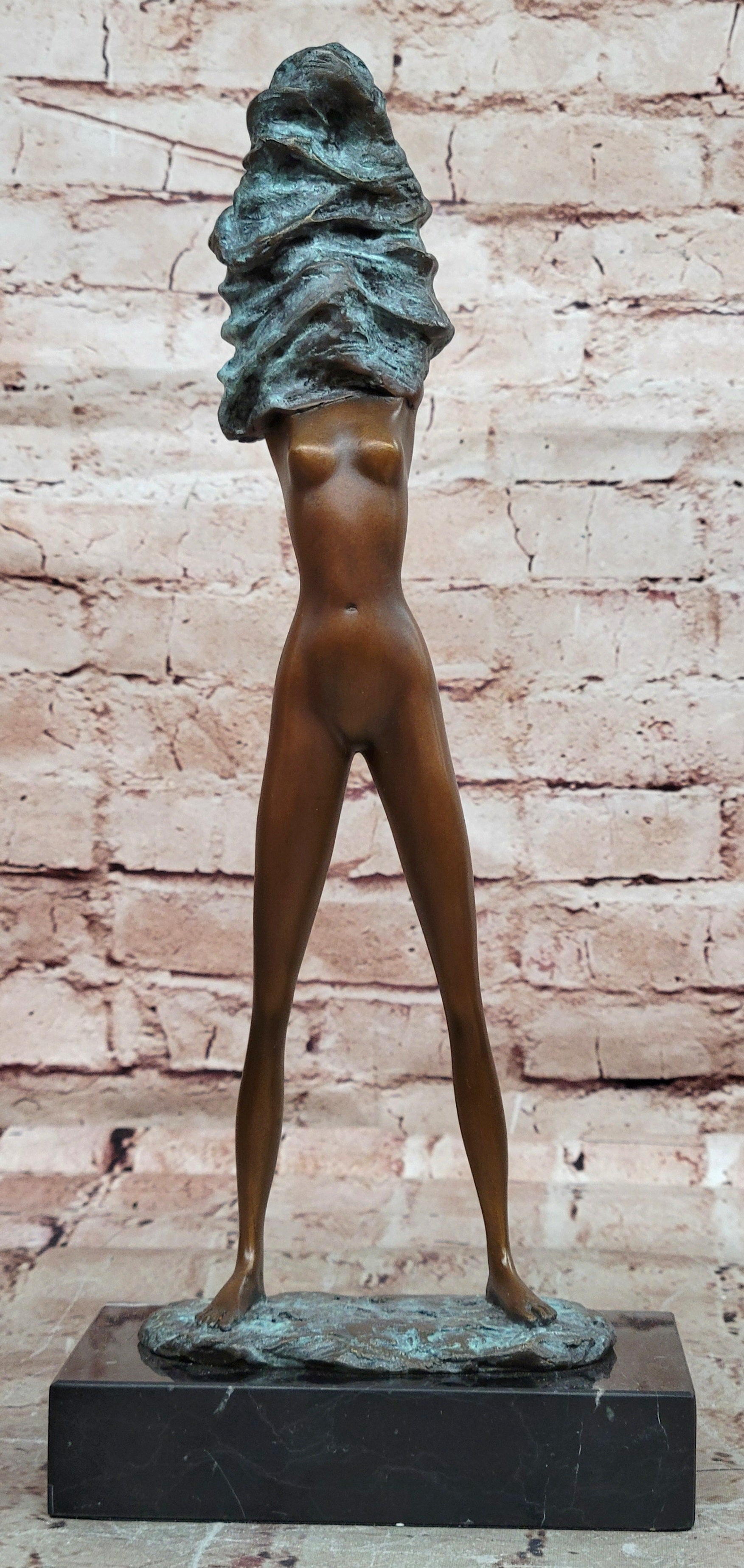 Art Decor Sculpture Modern Abstract 100% Solid Woman Bronze Statue