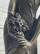 Signed French Milo Bridal Gift Bride with Bouquet Bronze Figure