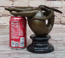 Curvy Female Figure Bronze Sculpture on Marble Base by Mario Nick